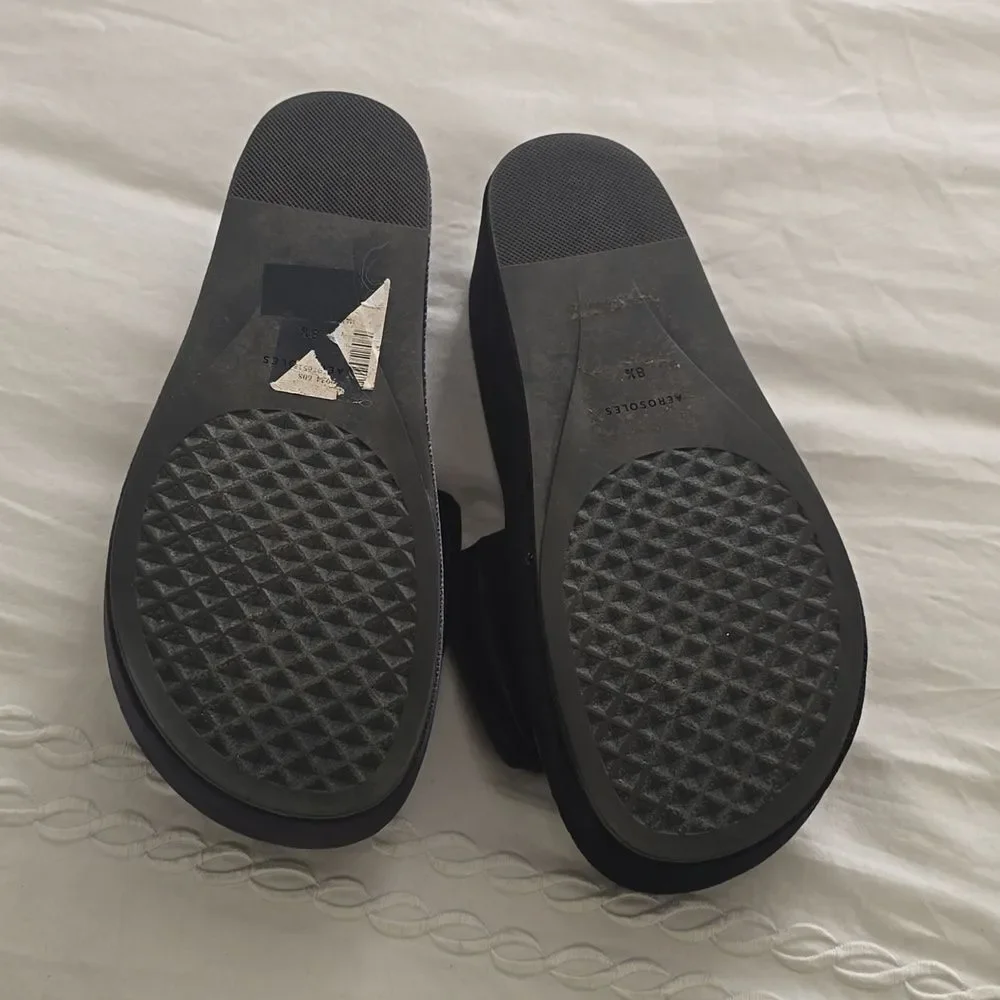 Aerosoles Women DADA Velvet Slide Platforms Shoes 8.5  Dark Blue